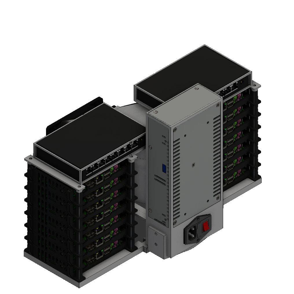 3D render of the entire completed project, minus ethernet cables